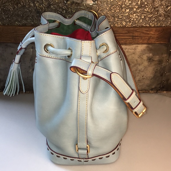 Dooney & Bourke Florentine Drawstring Bag in Pale Blue - Picture 5 of 14